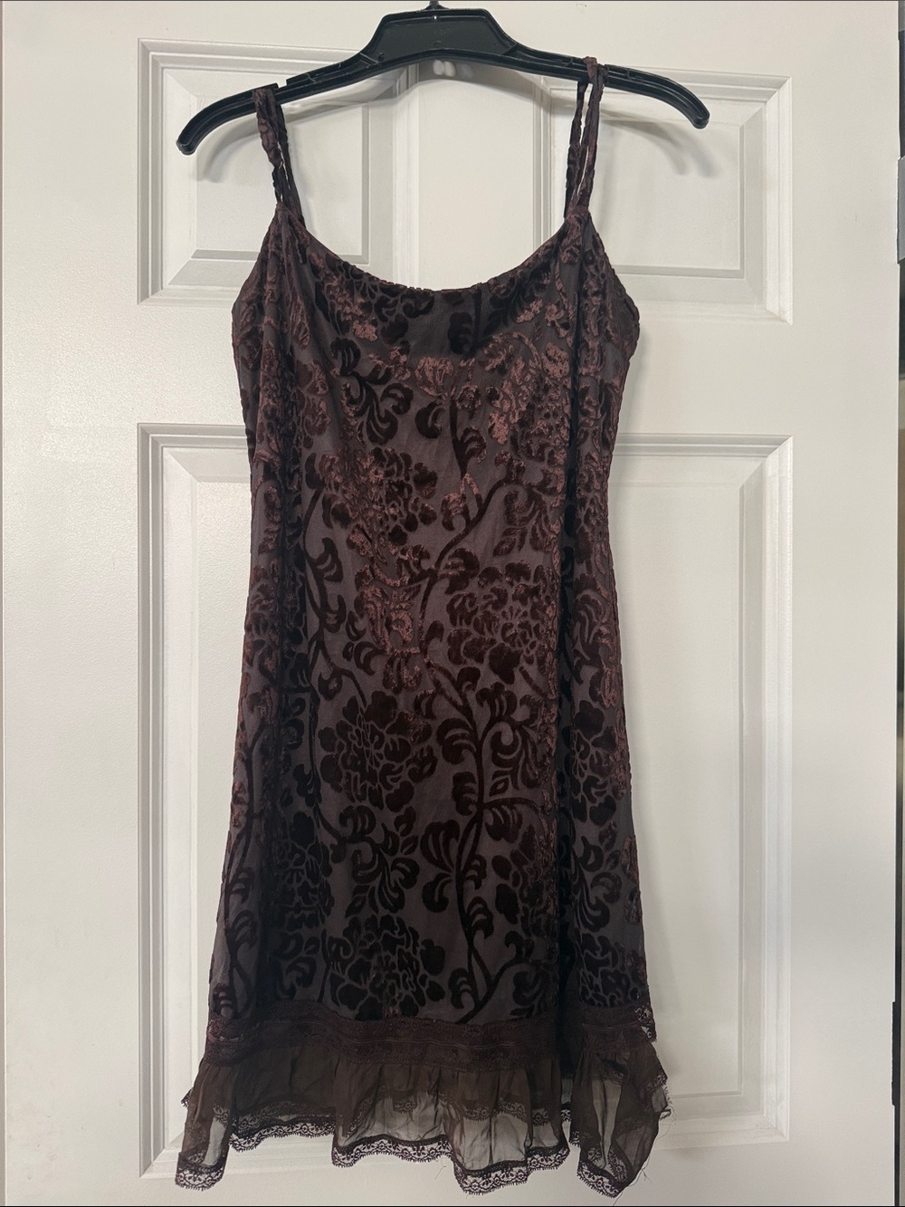Betsey Johnson Plum Velvet Burnout Slip